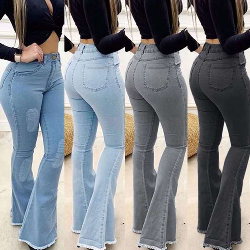 High-Waist Stretch Bootcut Jeans