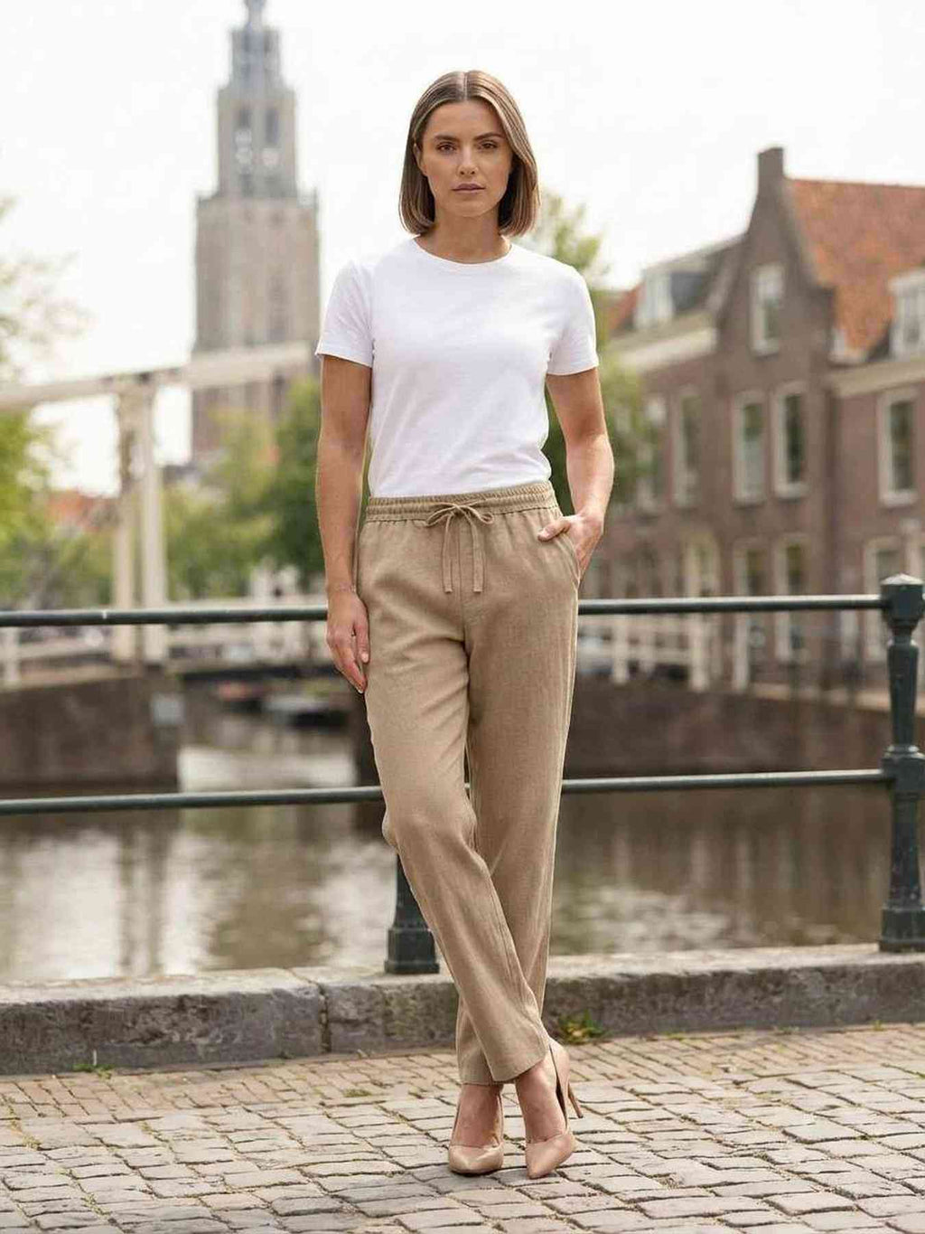 Stretch Straight-Leg Commuter Pants