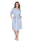 Hugo Boss Open Blue Cotton Dress