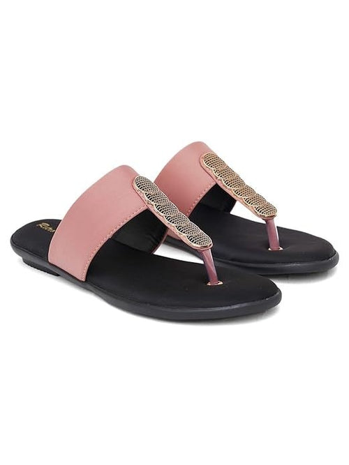 Peach Retro Flat Sandals
