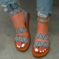 Cross-Strap Leopard Flat Sandals