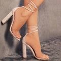Transparent Ankle-Strap High-Heel Sandals