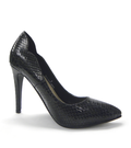 Snake-Embossed High-Heel Sandals