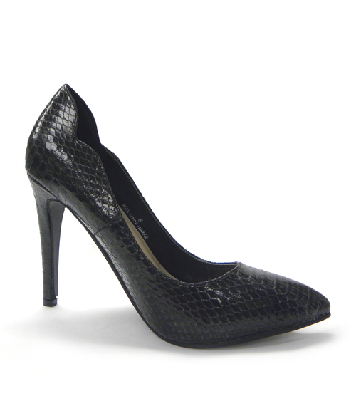 Snake-Embossed High-Heel Sandals